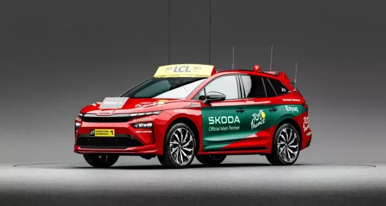 Skoda Enyaq iV electric car during the Tour de France 2025