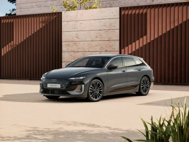 Audi A6 e-tron Sportback vue avant et de profil, design aérodynamique