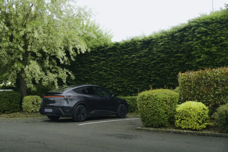 Tesla Model Y seen from the back, eligible for the EEC bonus in 2025
