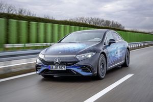 Prototype Mercedes electric car with solid battery in 2025