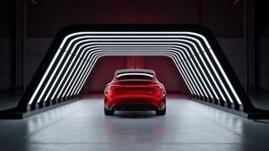 Tesla Model 3 Performance rear view, sporty design