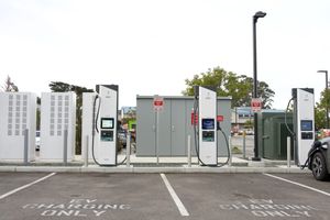 Fast-charging stations for electric vehicles in the United States, with an expanding network from 2020.