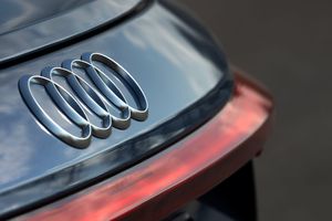 Audi logo on the rear of a car