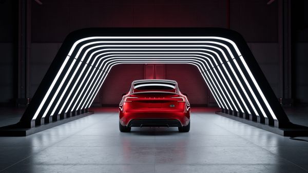 Tesla Model 3 Performance vue arrière, design sportif